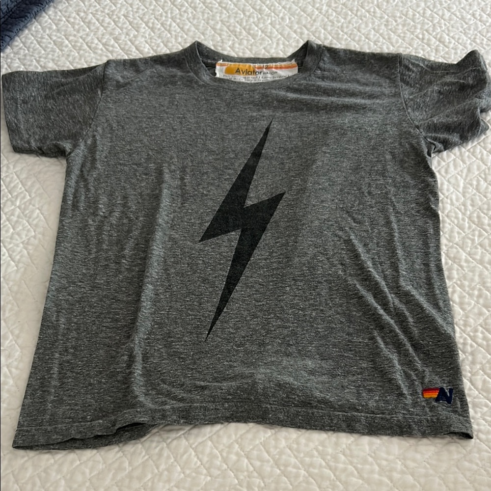 Aviator Nation Gray Lightning Bolt Tee